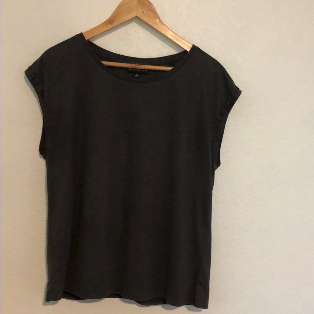 Bobeau Gray Cap Sleeve Muscle Tee Soft Knit